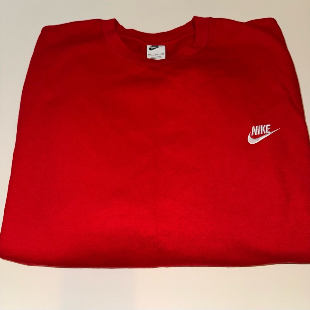 Nike Men's Red Crewneck Sweater